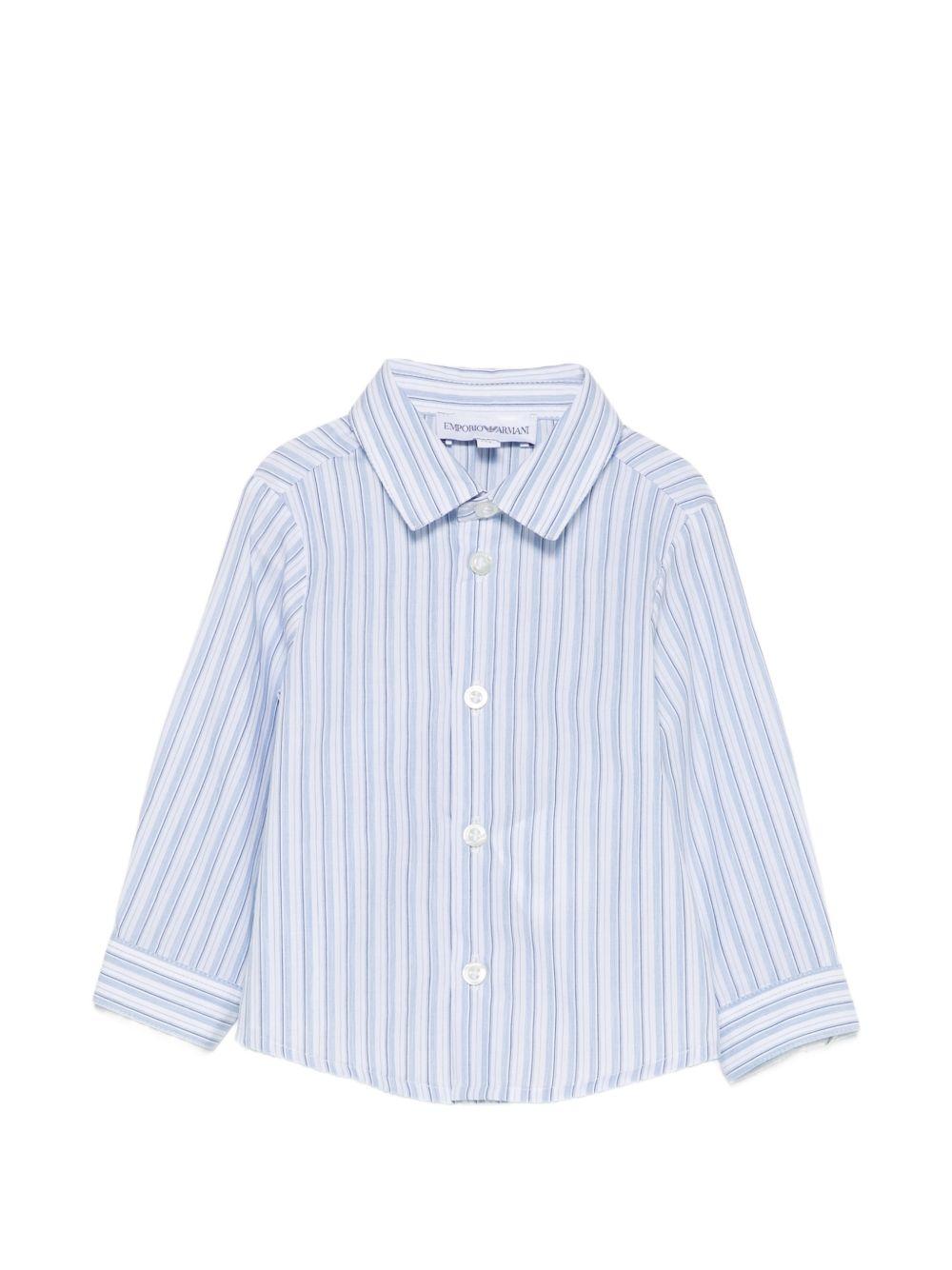 Camicia per neonato Emporio Armani Kids azzurra con design a righe EB001165 AF20973 F0023 EMPORIO ARMANI KIDS