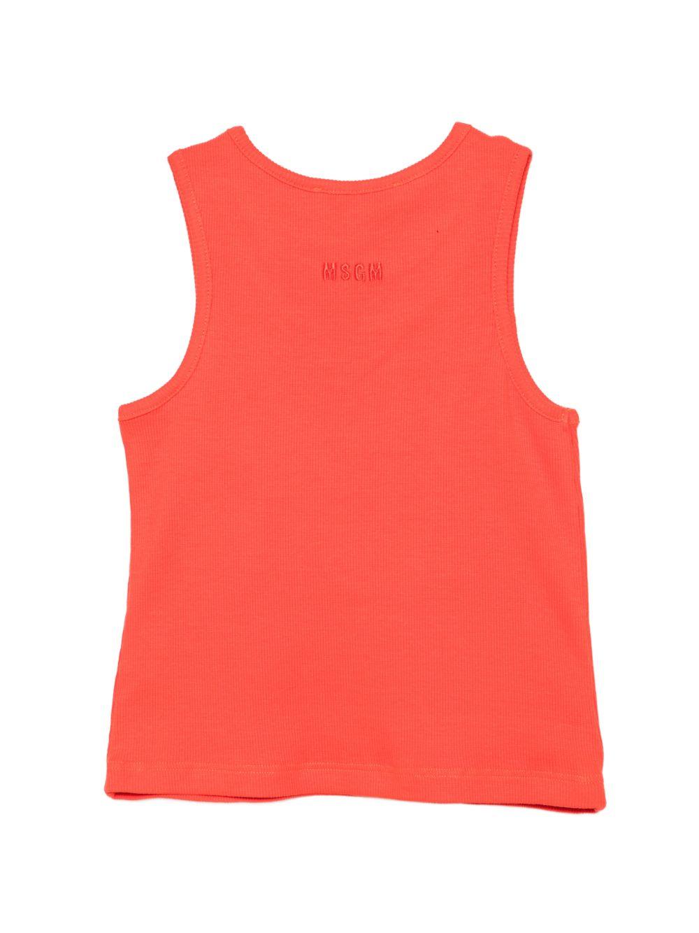 Canotta per bambina MSGM Kids arancione con applicazioni S6MSJGTA100 MS074 MSGM KIDS