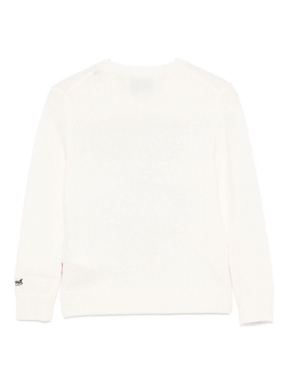 Maglione per bambino MC2 Saint Barth Kids x Marvel bianca con stampa grafica Avengers DOU0019 00342I MC2 ST. BARTH KIDS