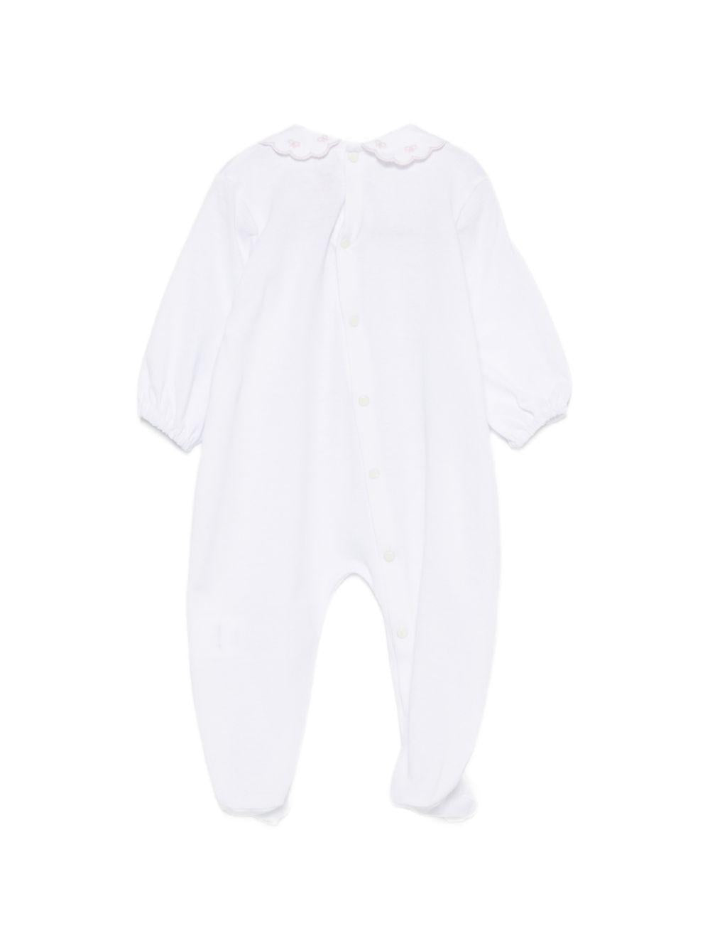 Tutina per neonata La Stupenderia bianca con colletto con bordo smerlato 2TBTT54 P01PIN LA STUPENDERIA