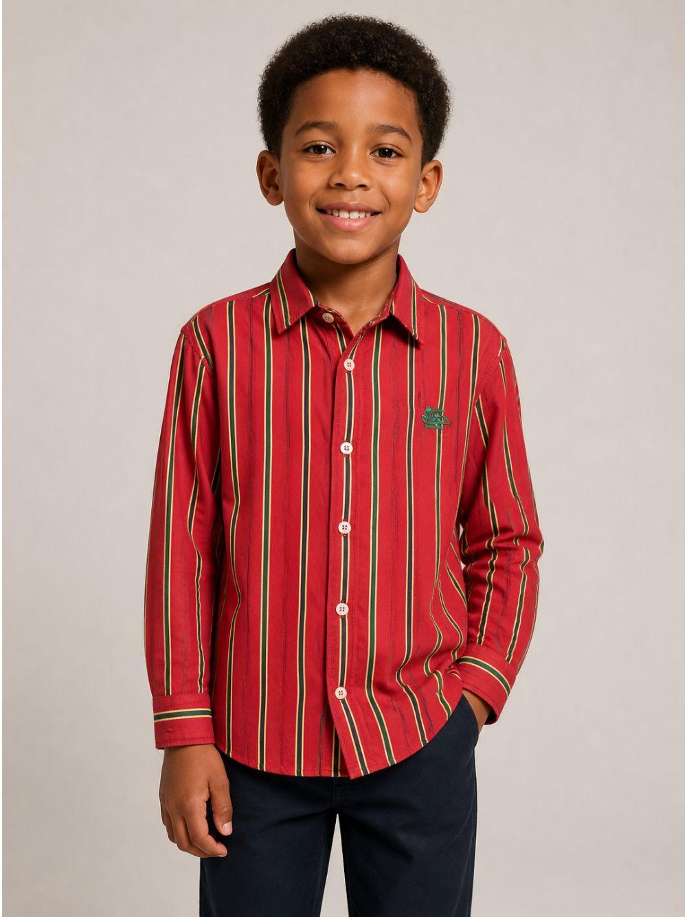 Camicia Pegaso per bambino Etro Kids rosso con motivo a righe GZ5H10 P0622 52CVE ETRO KIDS