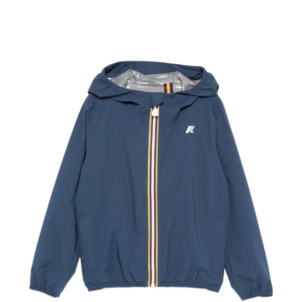Giacca per bambino K Way Kids blu con cappuccio e zip K21371W B67 K-WAY KIDS