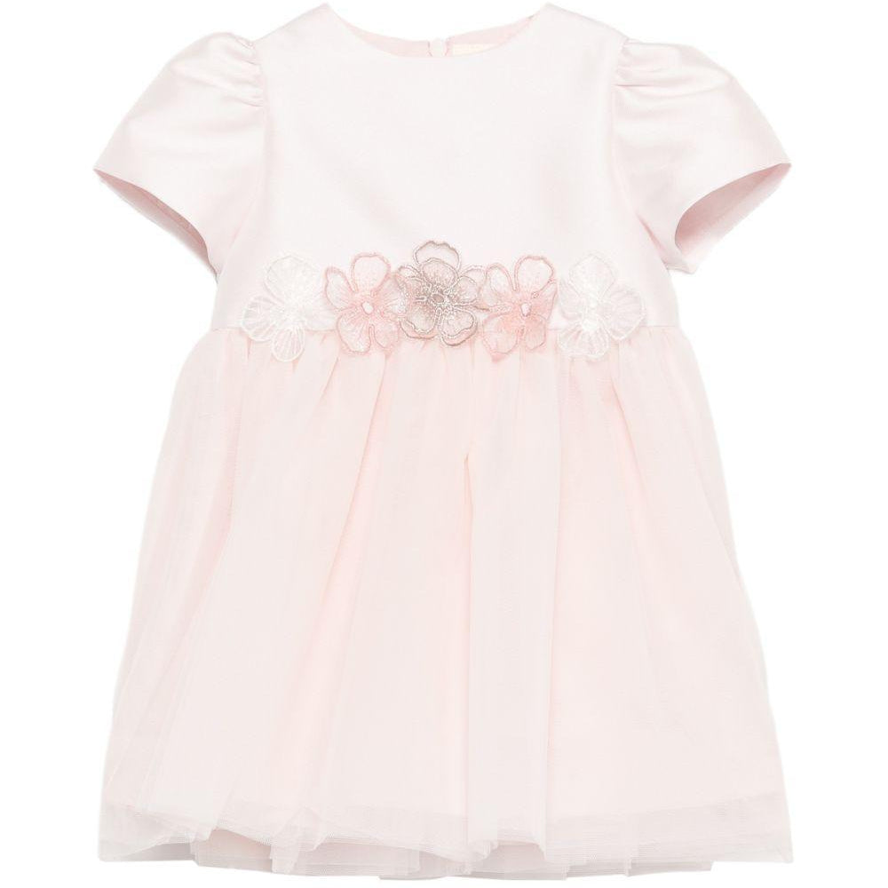 Abito per neonata Simonetta rosa con applicazione floreale SY1021 T0002 501 SIMONETTA KIDS