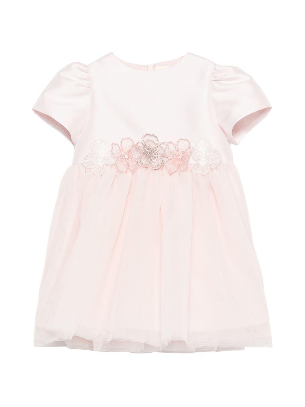 Abito per neonata Simonetta rosa con applicazione floreale SY1021 T0002 501 SIMONETTA KIDS