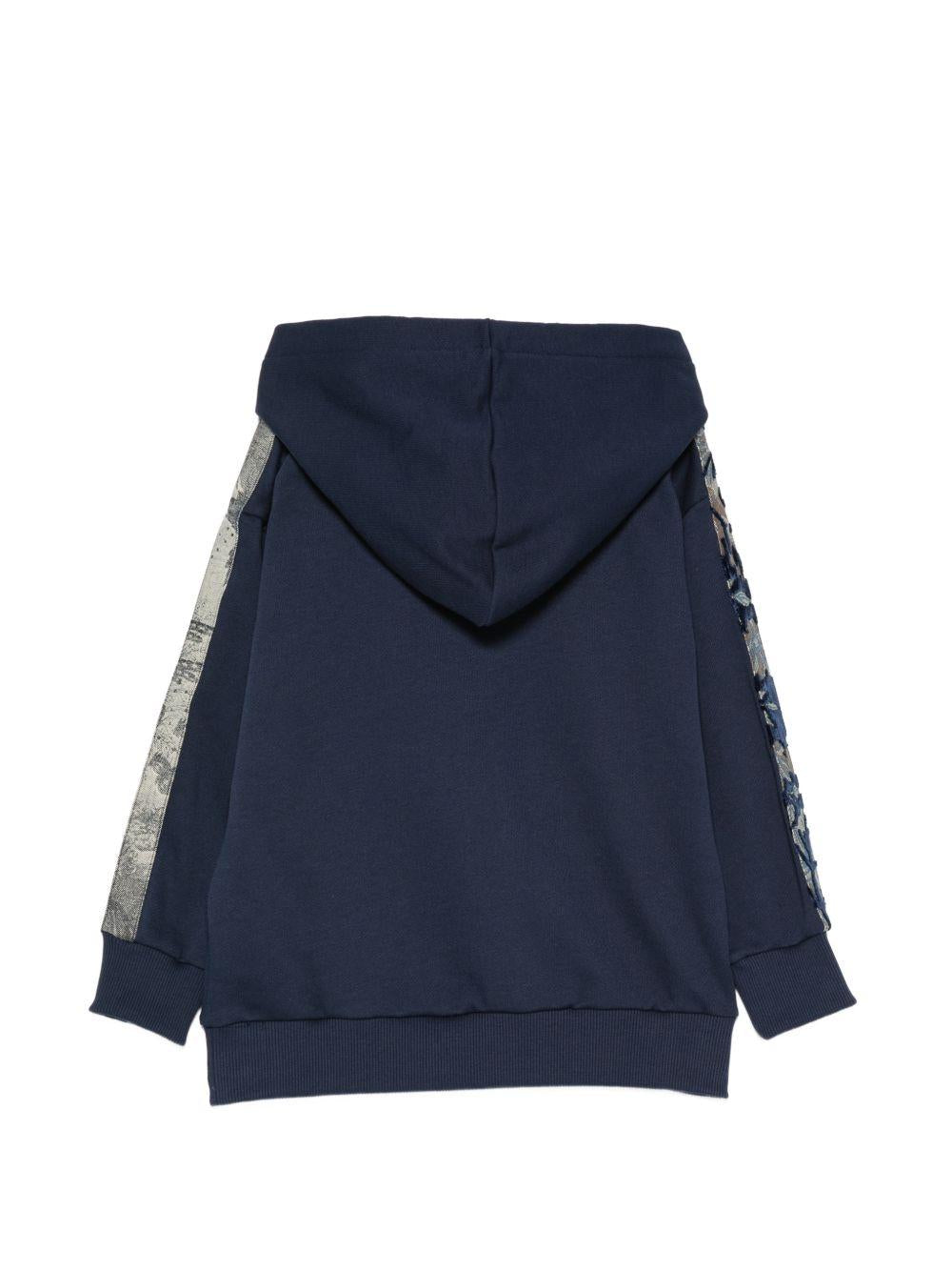 Felpa per bambino Etro Kids blu con toppa con motivo Pegaso GZ4P40 Z3183 617 ETRO KIDS