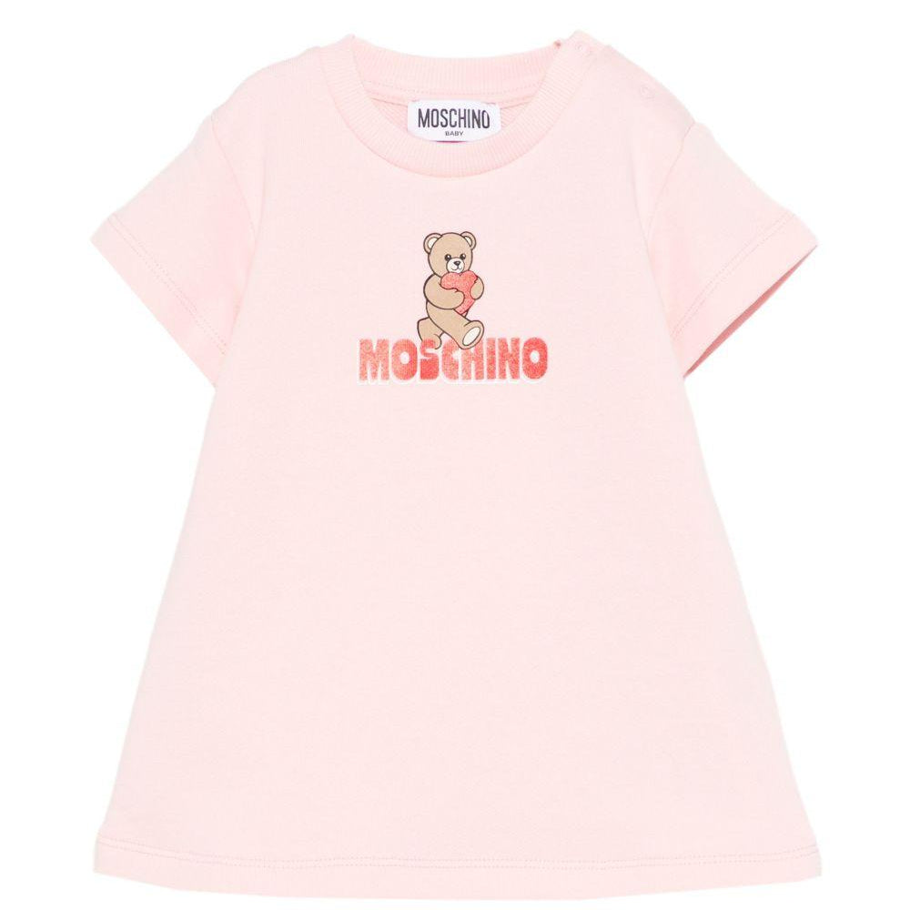 Abito per neonata Moschino Kids rosa con stampa orsetto MAV0C9LCA52 50209 MOSCHINO KIDS