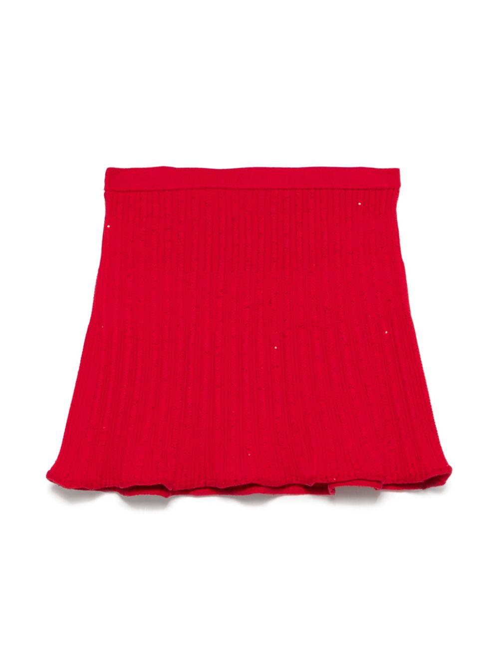 Gonna a coste per bambina Self-Portrait Kids rosso con vita elasticizzata RS25 779SK R RED SELF-PORTRAIT KIDS