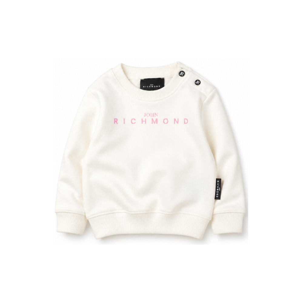Felpa per neonata John Richmond Kids bianca con stampa logo RIA26023FE OFF-WHITE JOHN RICHMOND KIDS