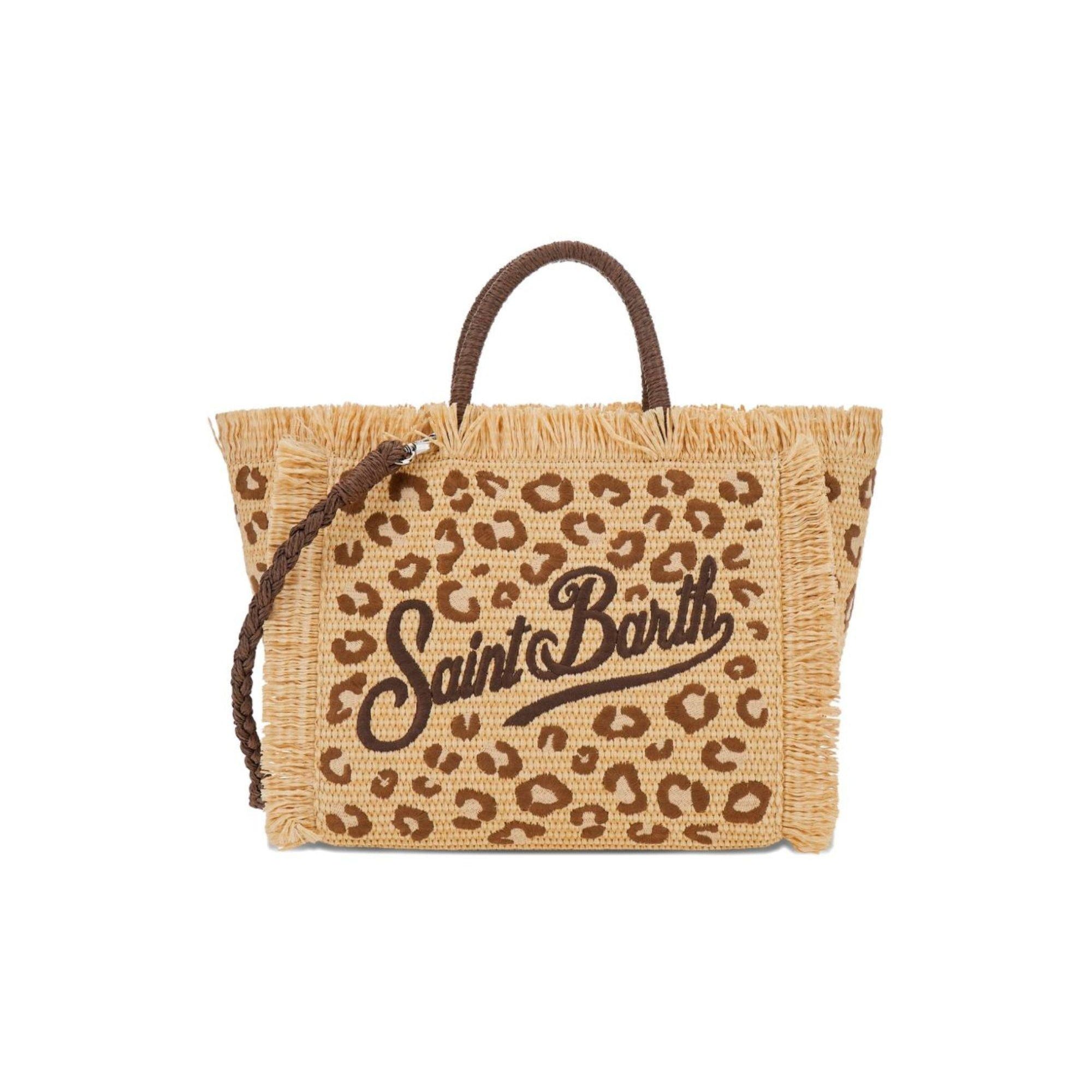 Borsa Colette MC2 Saint Barth beige con stampa animalier COL0017 00349L MC2 ST. BARTH KIDS