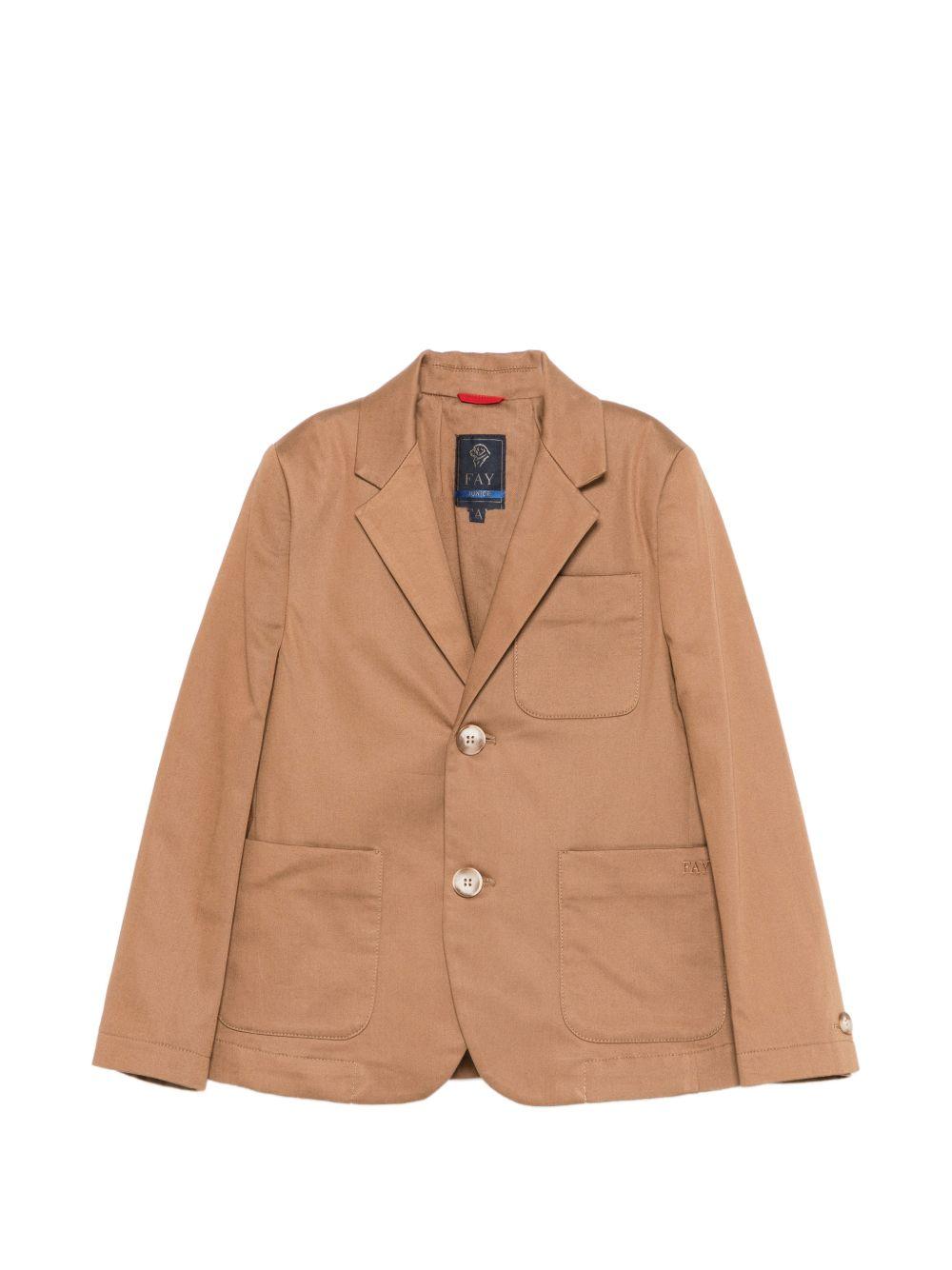 Blazer per bambino Fay Kids marrone con revers classici FY2Q14 G0215 315 FAY KIDS