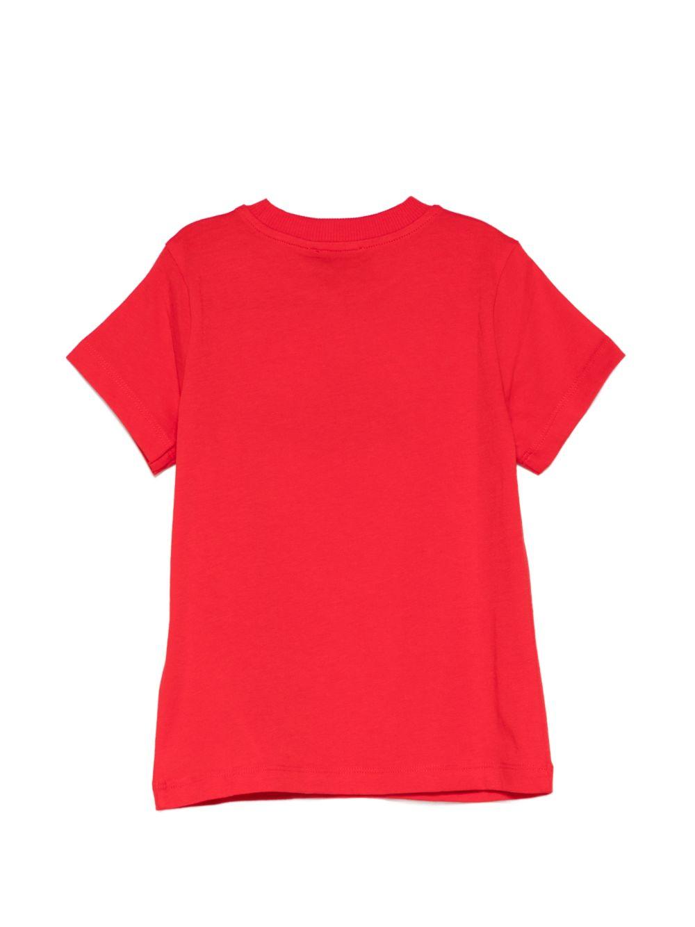 T-shirt per bambini Moschino Kids rossa con stampa grafica HZM058LAA03 50109 MOSCHINO KIDS