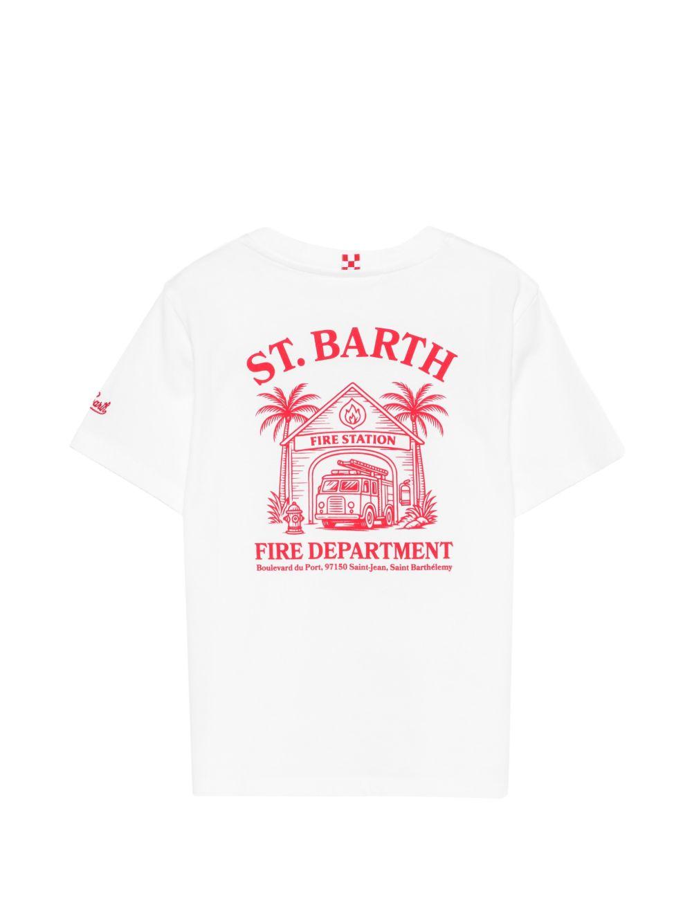 T-shirt per bambino MC2 Saint Barth Kids bianca con stampa grafica sul retro PRL0001 03462L MC2 ST. BARTH KIDS