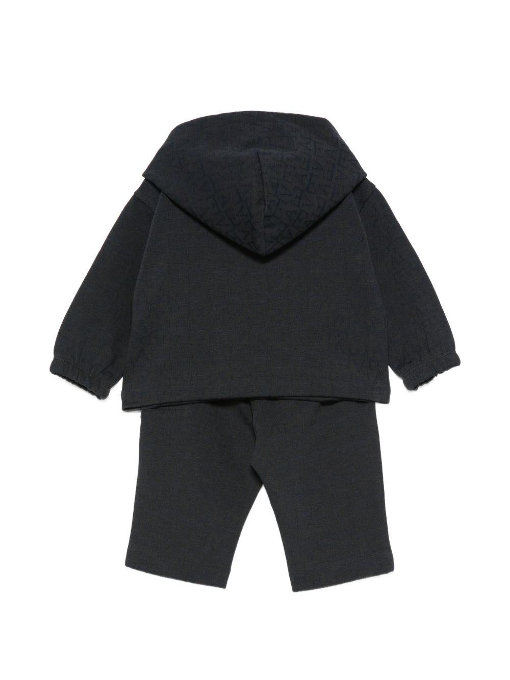 Tutina per neonato Emporio Armani Kids blu scuro con cappuccio classico EB001479 AF20698 UB118 EMPORIO ARMANI KIDS
