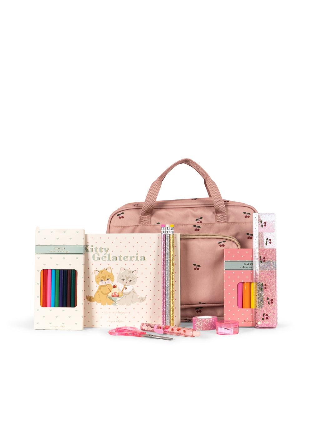 Borsa per bambini Konges Slojd rosa con "kit accessori per le vacanze" KS105419 CHERRY KONGES SLOJD KIDS