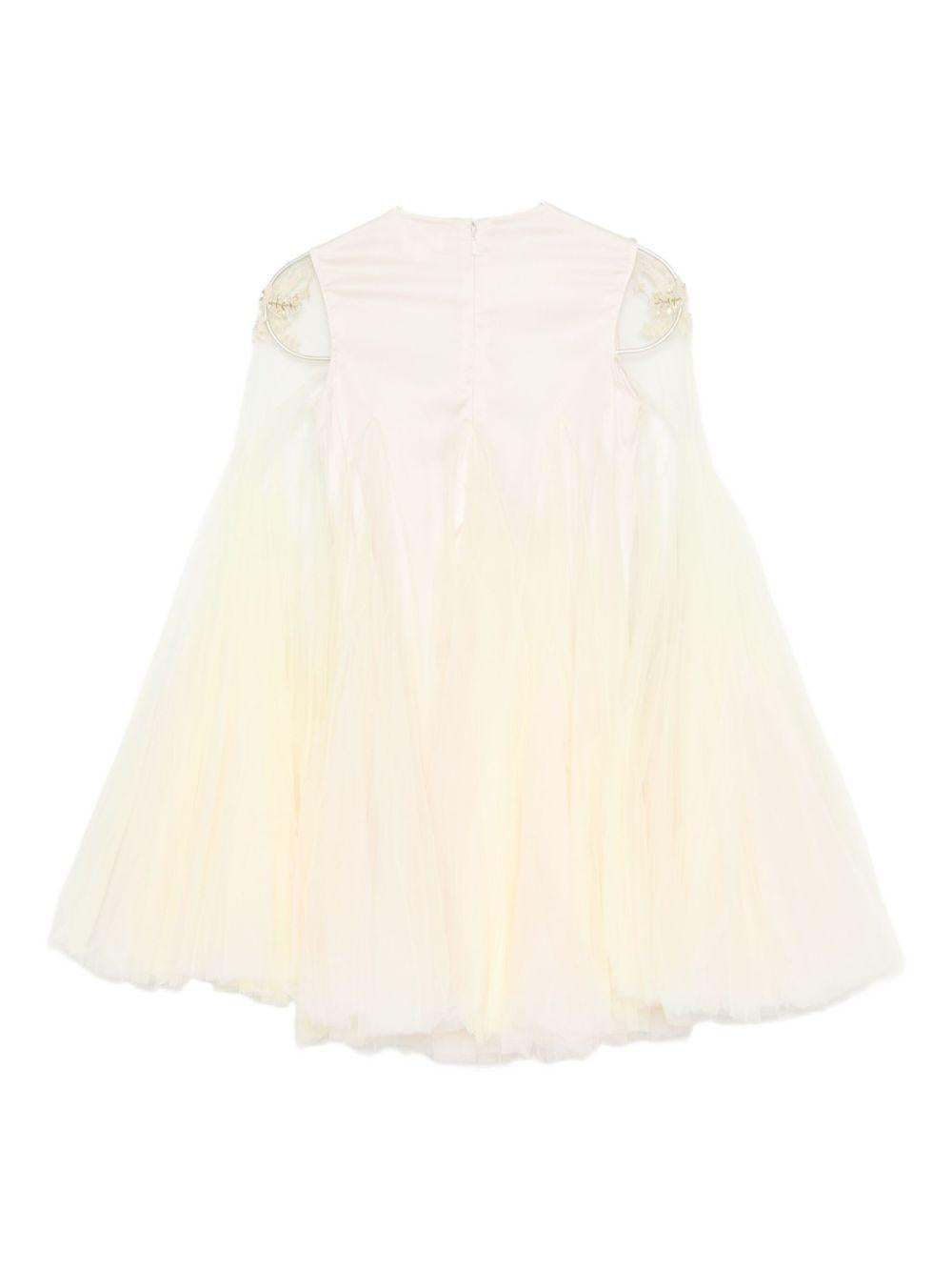 Abito per bambina Maison Ava giallo con decorazione con cristalli MA FW25 GC48 YELLOW/WHITE MAISON AVA KIDS