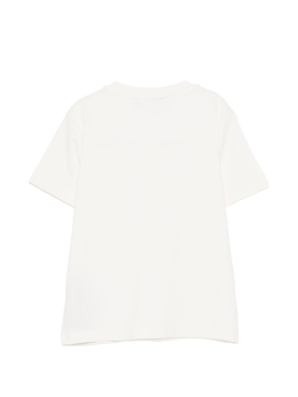 T-shirt per bambina Balmain Kids bianca con bottoni color oro sul davanti BY8P01 Z3672 102BC BALMAIN KIDS