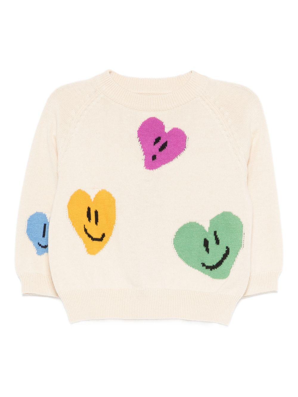 Maglione per neonata Molo bianco con ricamo cuori 6S26K201 9829 MOLO KIDS