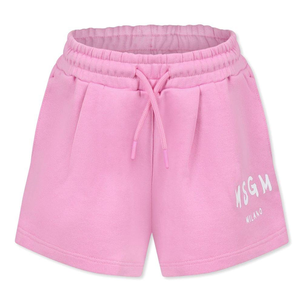 Shorts sportivi con stampa per bambina MSGM Kids rosa con dettagli plissettati S5MSJGSH092 MS003 MSGM KIDS