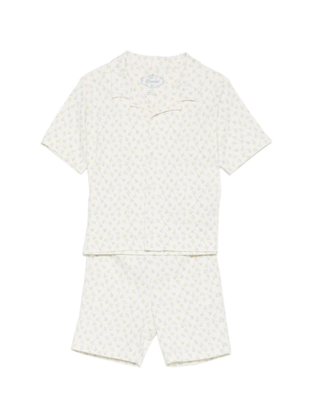 Completo per bambino Bonpoint bianco con stampa floreale S06BNIK00001 614B BONPOINT KIDS