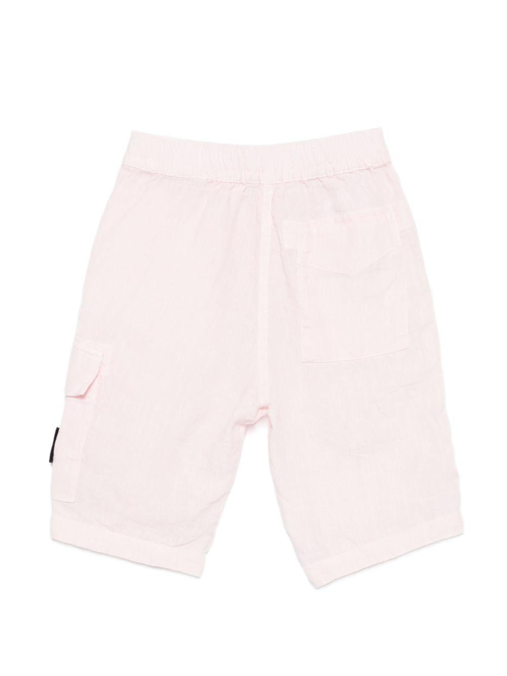 Shorts per bambino Stone Island Junior rosa con applicazione con logo L1S16L100001S0145 V0080 STONE ISLAND KIDS