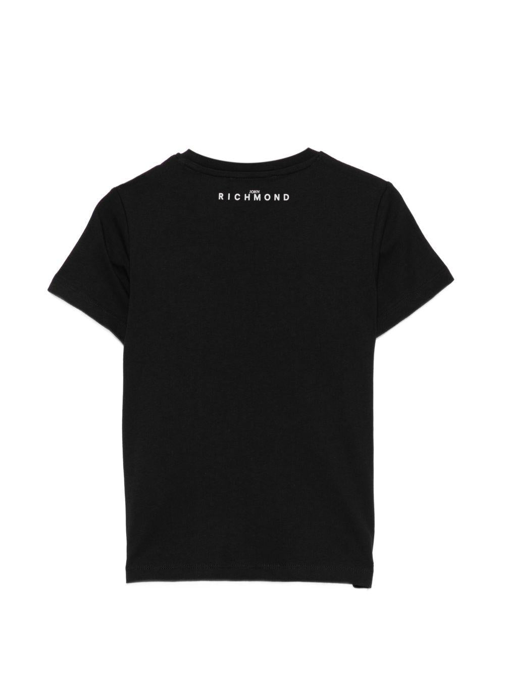T-shirt per bambino John Richmond Junior nero con dettaglio logo RBP26008TS BLACK JOHN RICHMOND KIDS