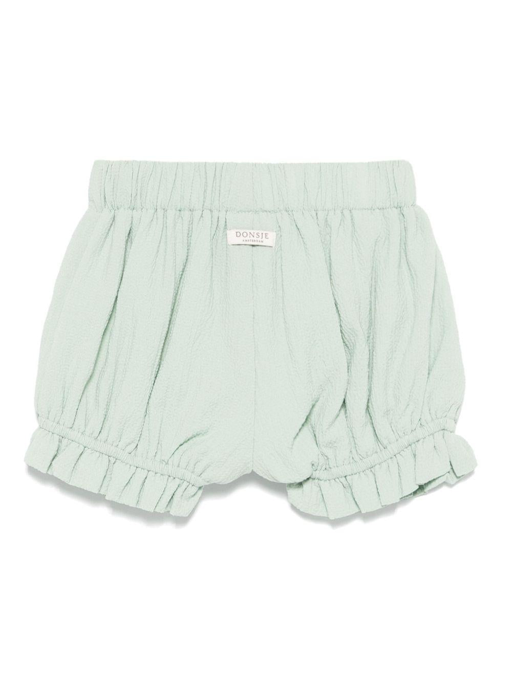 Pantaloncini per neonata Donsje Gwenda verde con orlo con ruches 3038100 00015 DONSJE