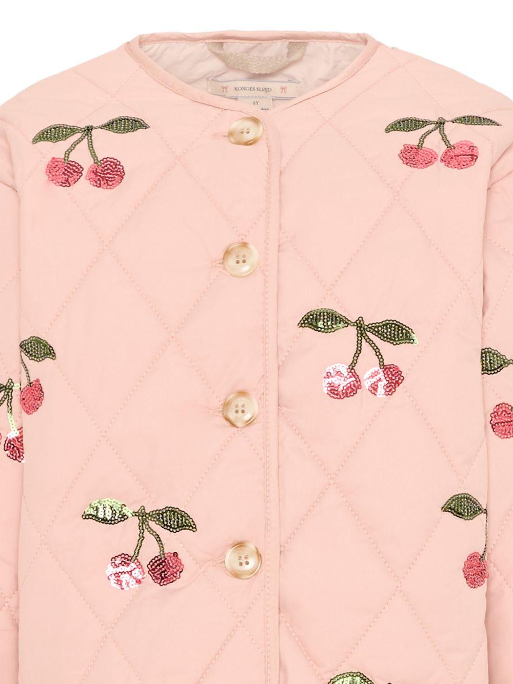 Giacca per bambina Konges Sløjd rosa con design trapuntato KS104811 GRANDE CERISE KONGES SLOJD