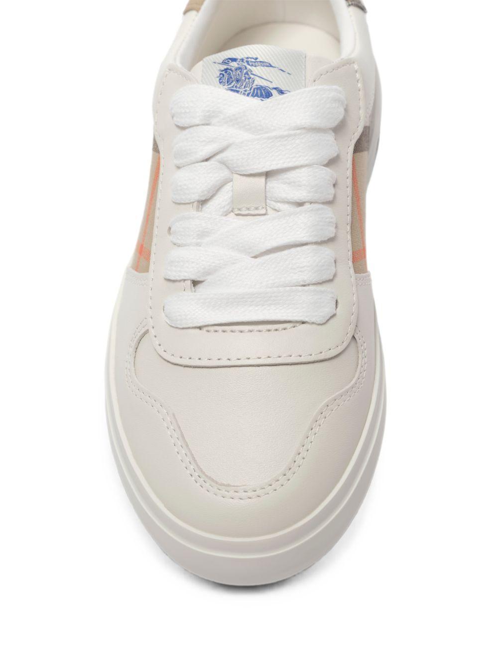 Sneakers per bambini Burberry Kids bianche con inserti con motivo Vintage Check 8122647 B9368 BURBERRY KIDS