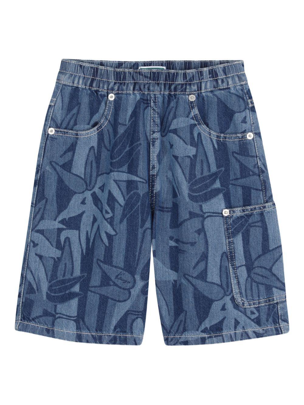 Shorts per bambino Kenzo Kids in denim con stampa all-over K61648 Z47 KENZO KIDS