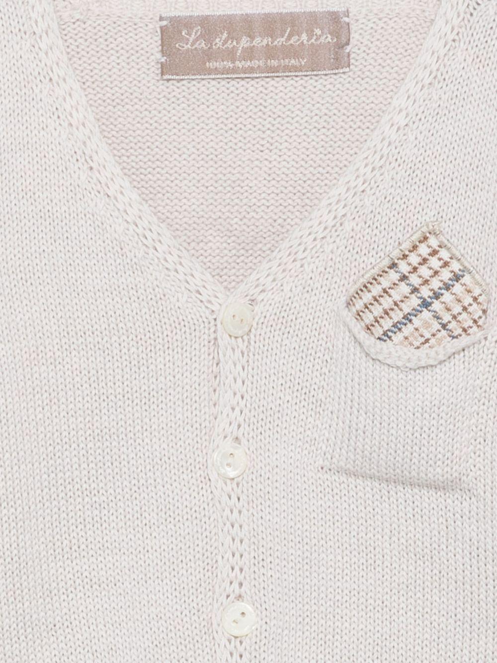 Cardigan per neonata La Stupenderia beige in cotone con tasca applicata sul petto SCCR71825 Z11 LA STUPENDERIA KIDS