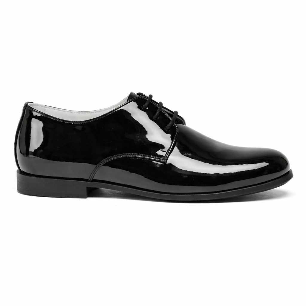 Scarpe stringate per bambino Colorichiari nero con finitura verniciata MJ958497 4231 90 COLORICHIARI KIDS
