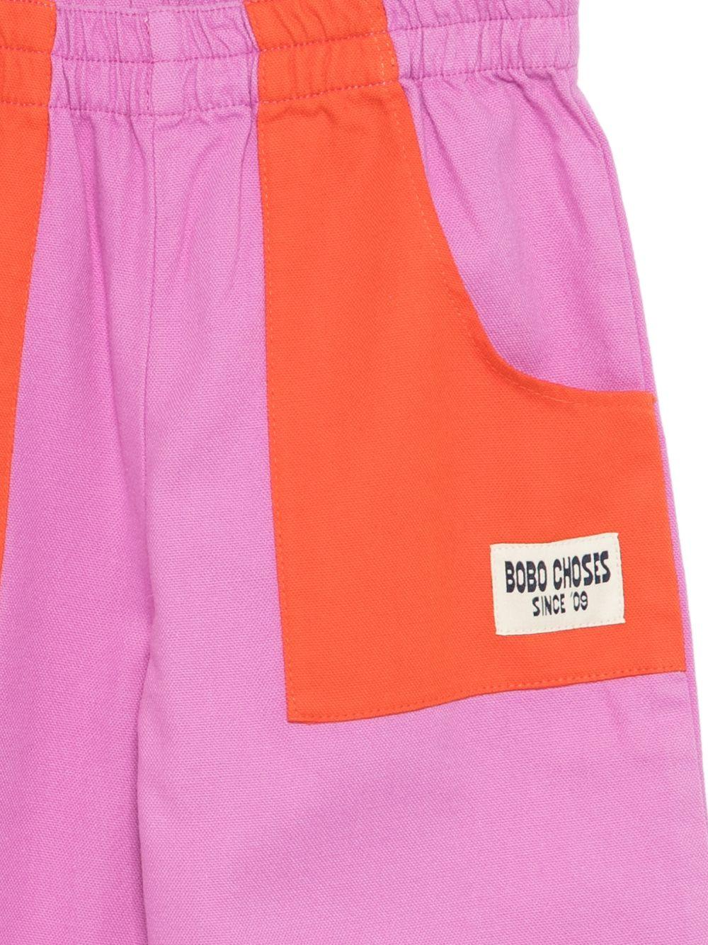 Pantaloni per bambina Bobo Choses rosa con design color-block B126AC093 511 BOBO CHOSES