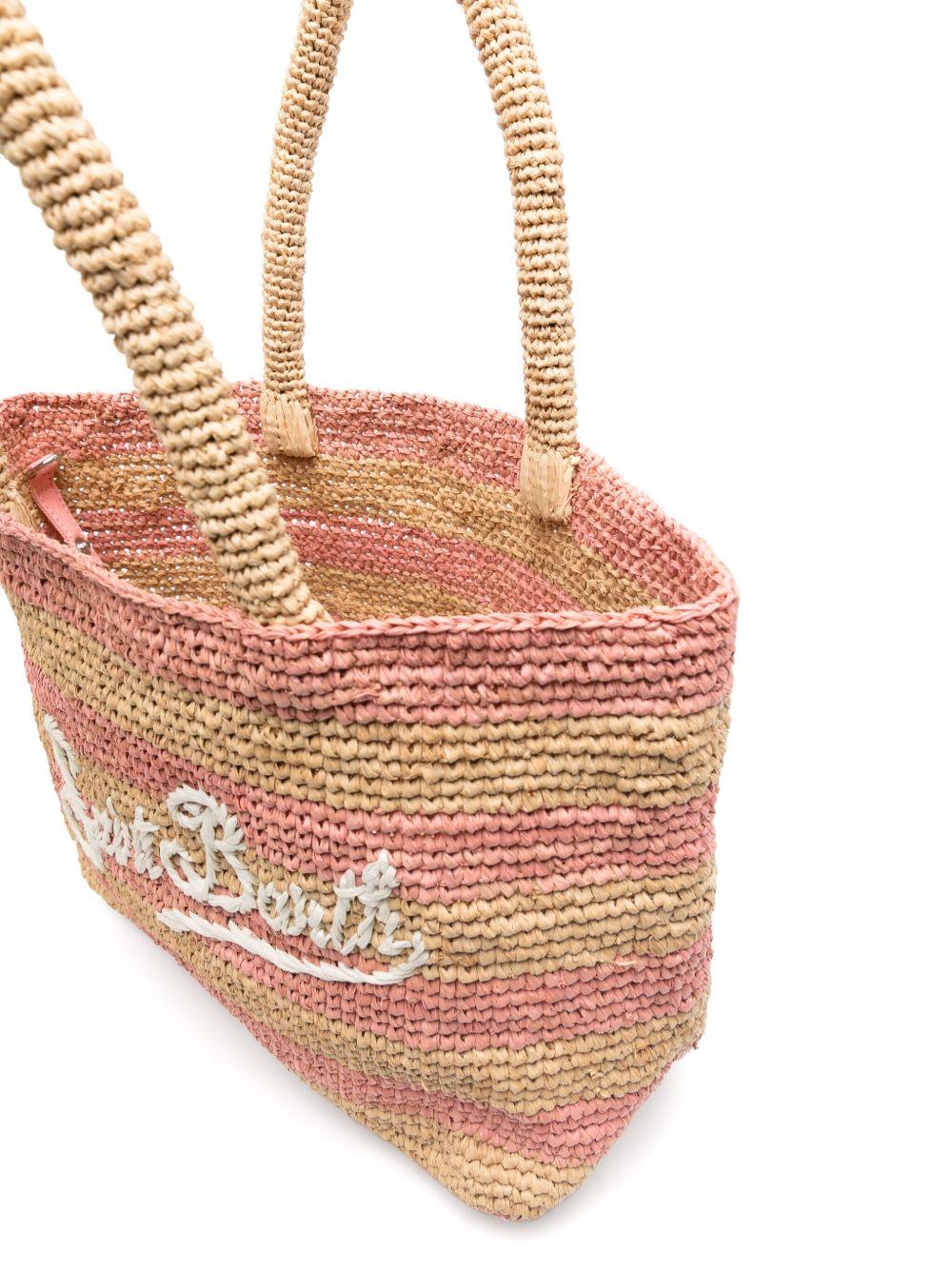 Borsa da spiaggia MC2 Saint Barth beige con ricamo logo RAFB002 01550F MC2 ST. BARTH KIDS