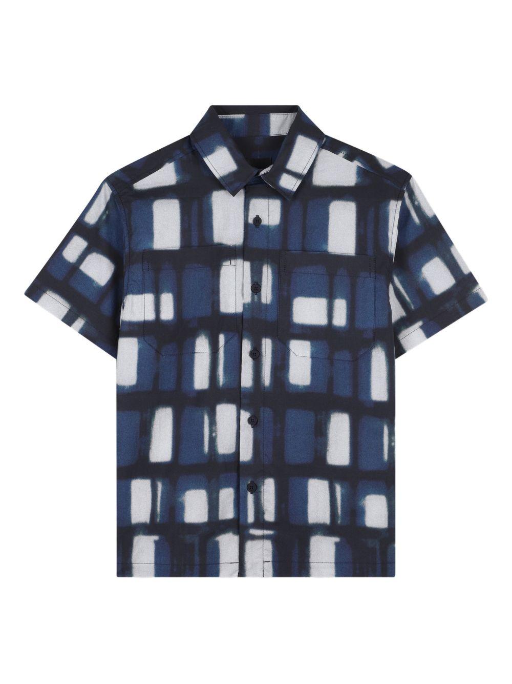 Camicia per bambino Givenchy Kids blu con design a fantasia H31085 Z40 GIVENCHY KIDS