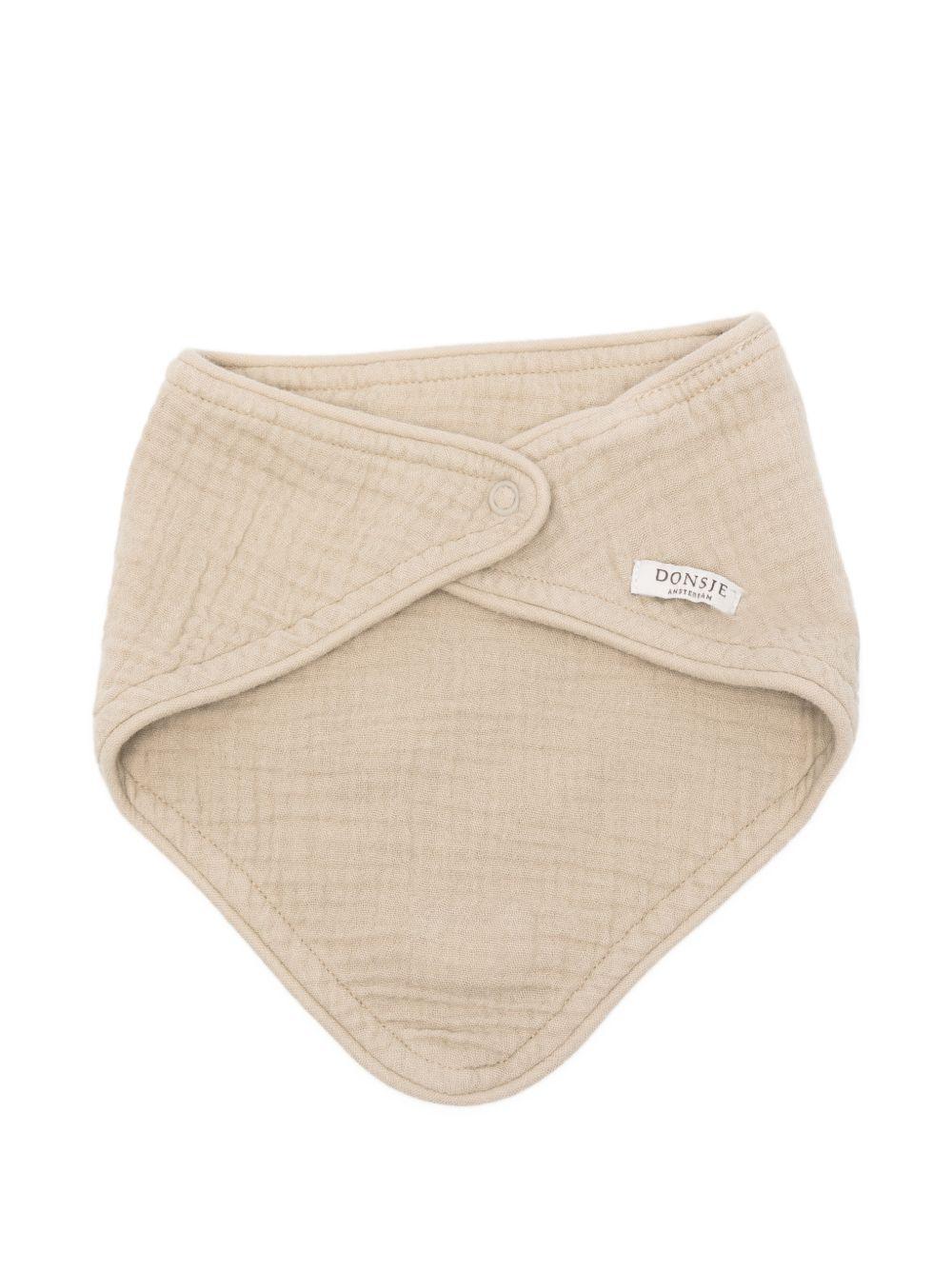 Bavaglino Bintje per neonati Donsje beige con ricamo orsetto 7100703 00017 DONSJE KIDS