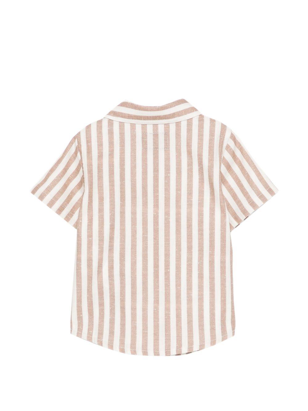 Camicia per neonato Fay Kids beige a righe a maniche corte FY5510 Z3691 101BR FAY KIDS