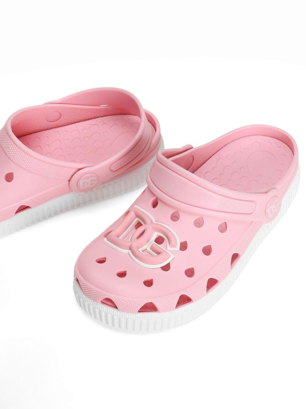 Ciabatte per bambina Dolce & Gabbana Kids rosa con logo applicato sul davanti DN0213 AT079 80400 DOLCE & GABBANA KIDS