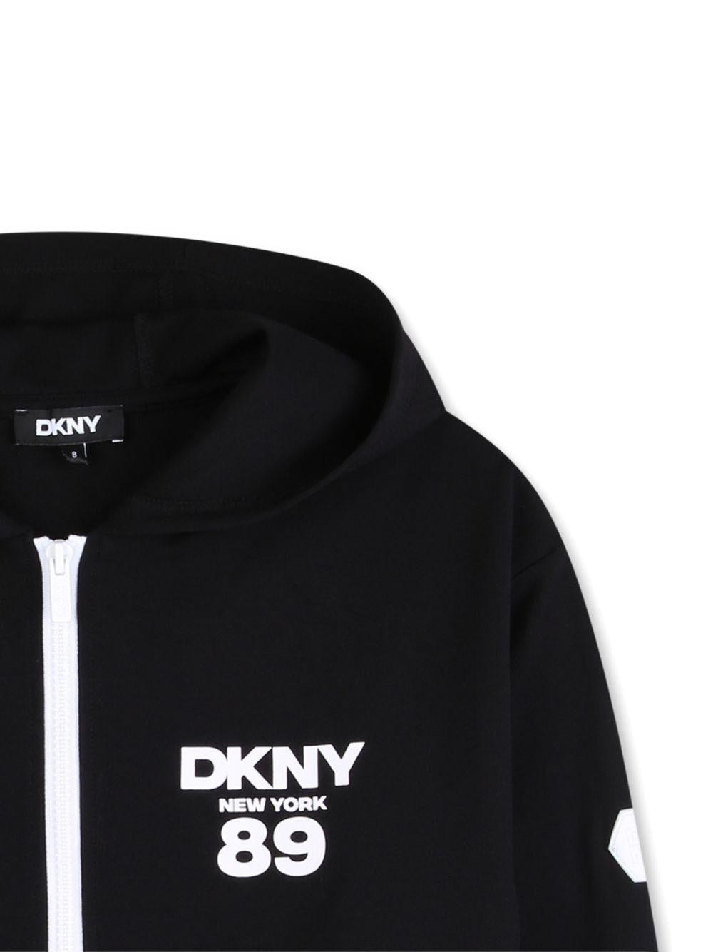 Felpa per bambino DKNY Kids nera con cappuccio D62561 09B DKNY KIDS