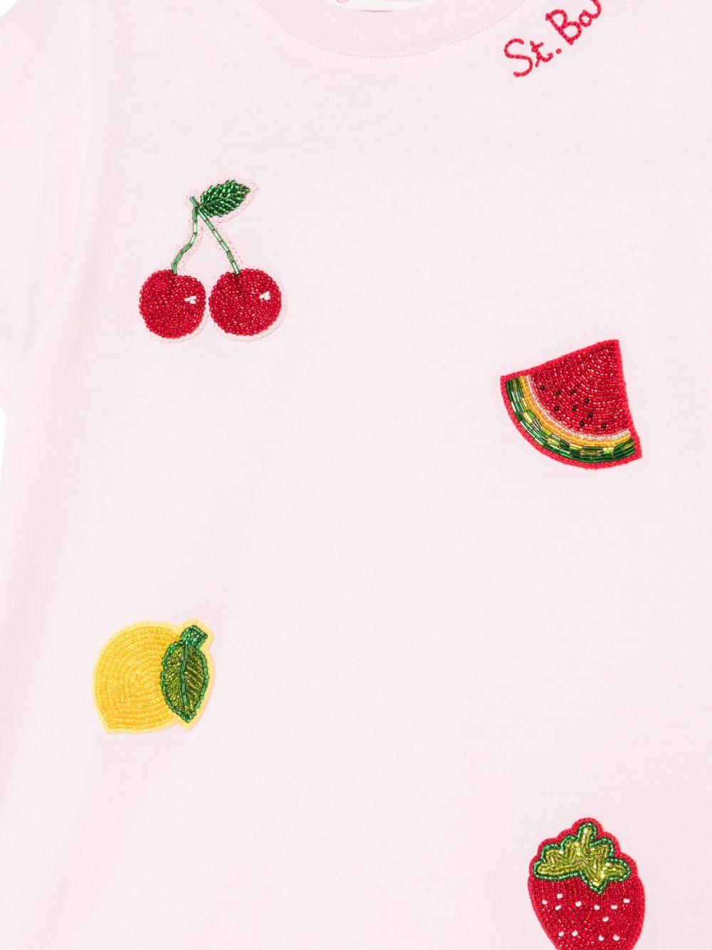 Abito per bambina MC2 Saint Barth Kids rosa con motivo frutta ABY0001 00284L MC2 ST. BARTH KIDS