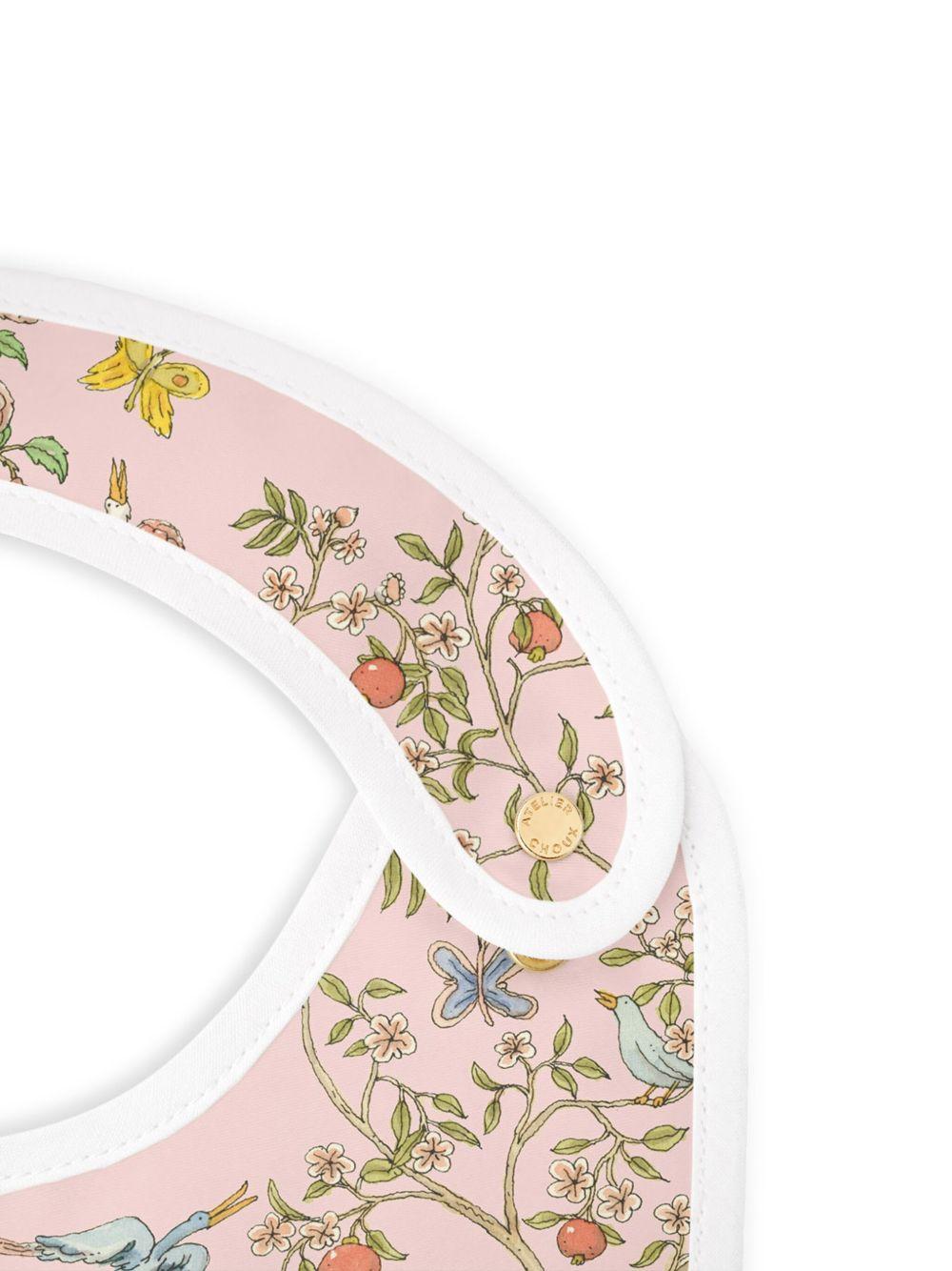 Bavaglino per neonata Atelier Choux rosa con stampa grafica BI-CS-IBP I-U ATELIER CHOUX PARIS