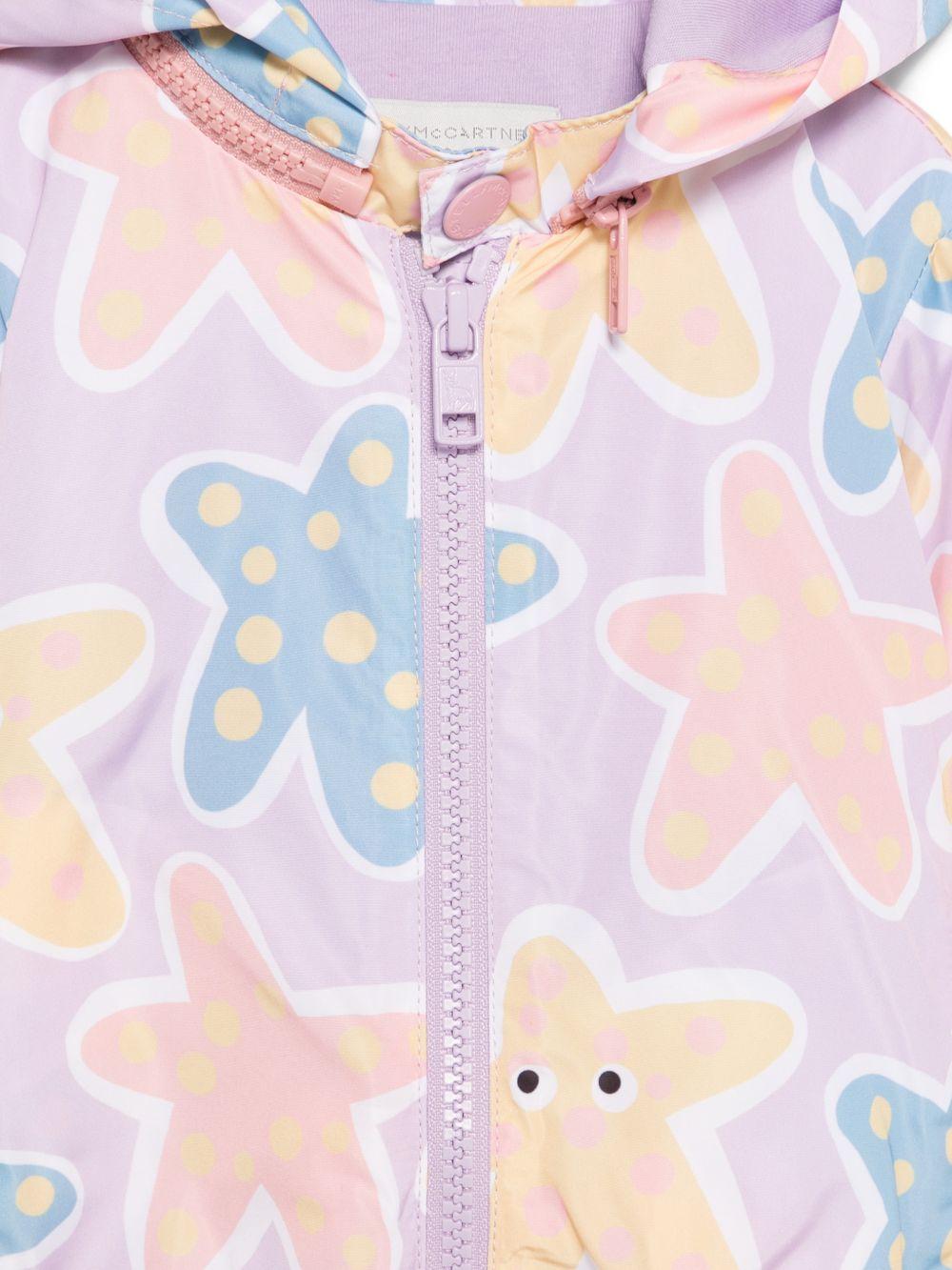Giubbino per neonata Stella McCartney Kids viola con stampa stelle marine all-over TY2017 Z3597 539MC STELLA McCARTNEY KIDS
