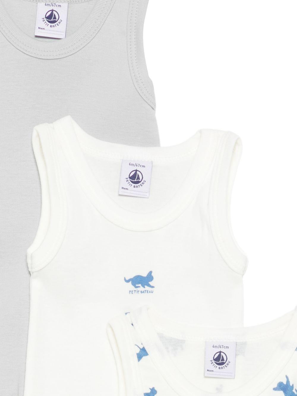 Set tre body per neonato Petit Bateau multicolore senza maniche A0FSO 00 PETIT BATEAU