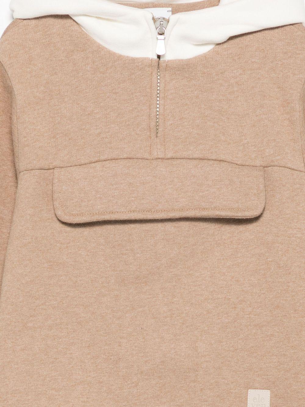 Felpa per bambino Eleventy Kids beige con tasca a marsupio EX4P00 F0215 876AV ELEVENTY KIDS