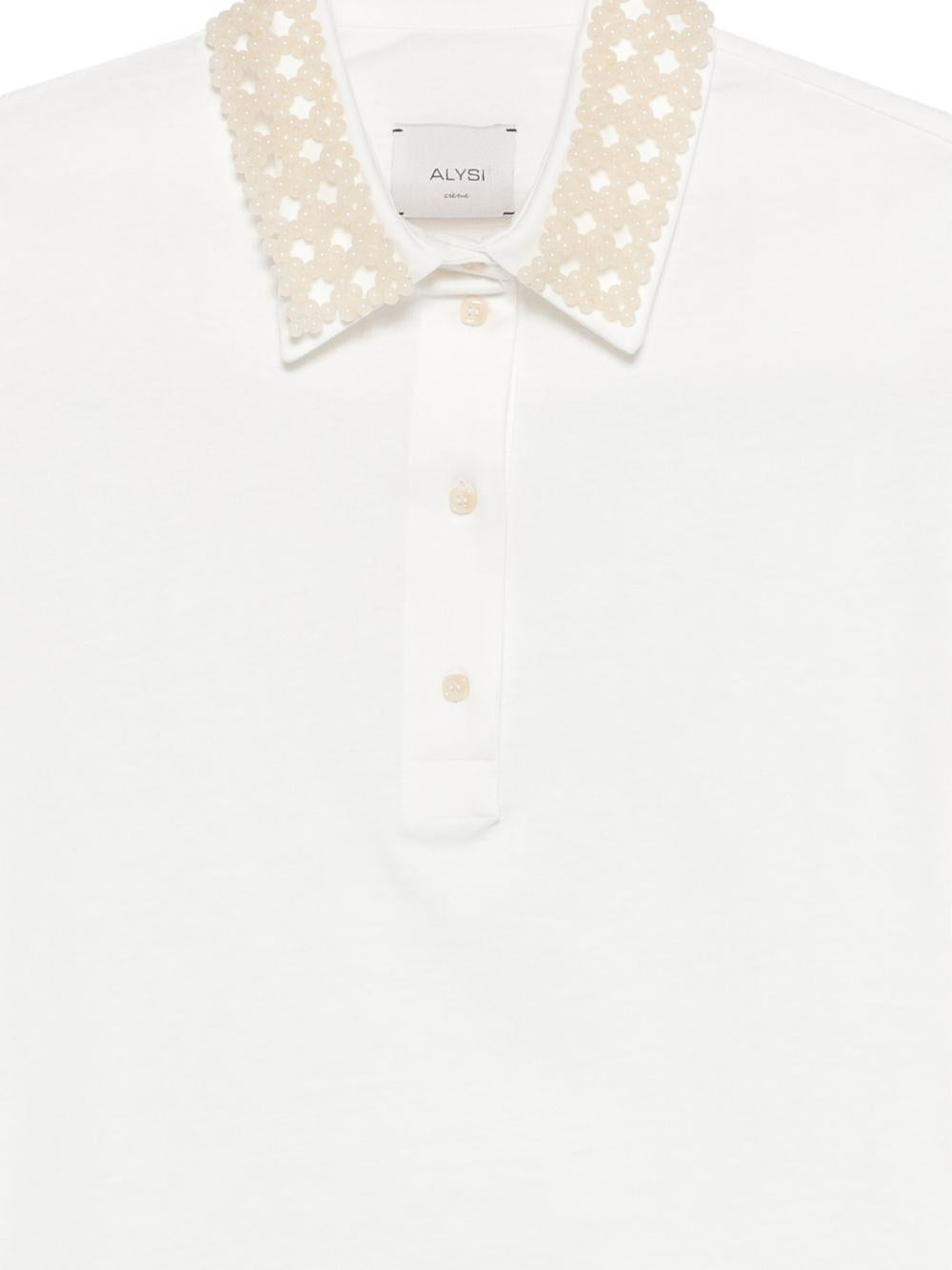 T-shirt per donna Alysi bianca con design crop 116409 P6055 LT ALYSI