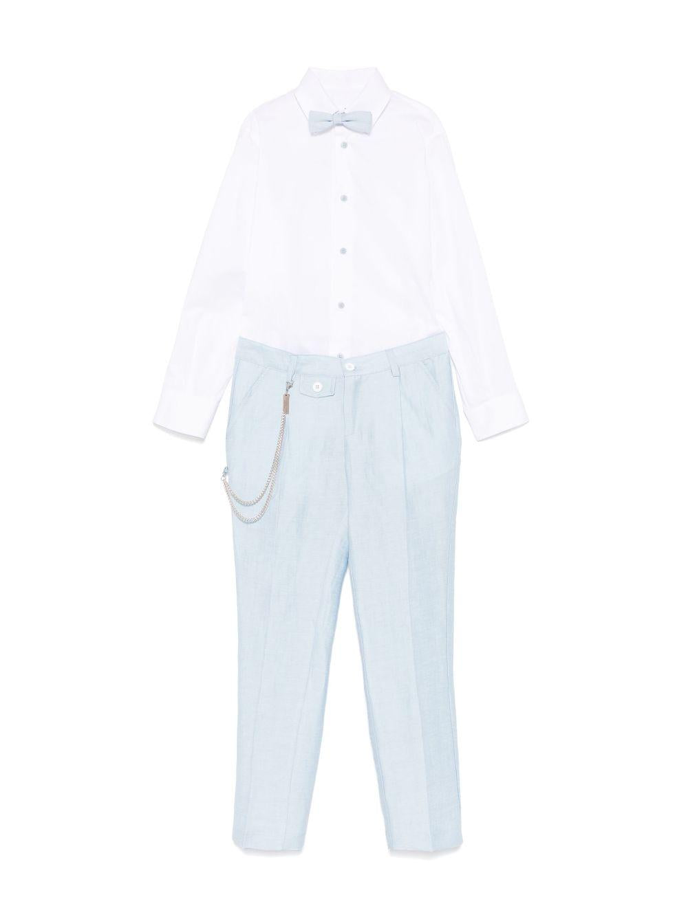 Completo tre pezzi per bambino Colorichiari azzurro con chiusura doppiopetto MJ508169 4608 50 COLORICHIARI