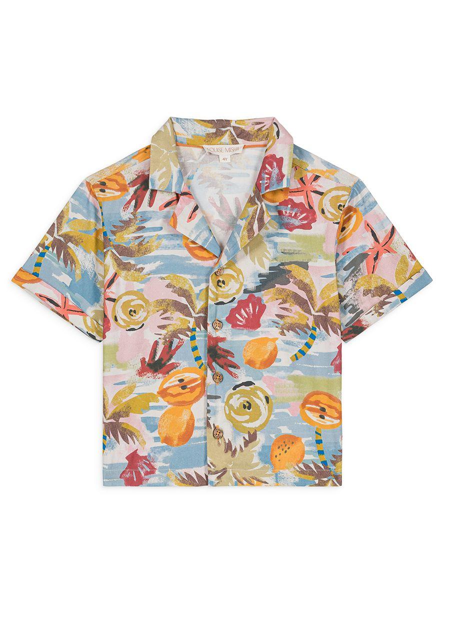 Camicia per neonato Louise Misha Kids azzurro con stampa grafica BRI-S25-S0088 MULTICOLOR LOUISE MISHA