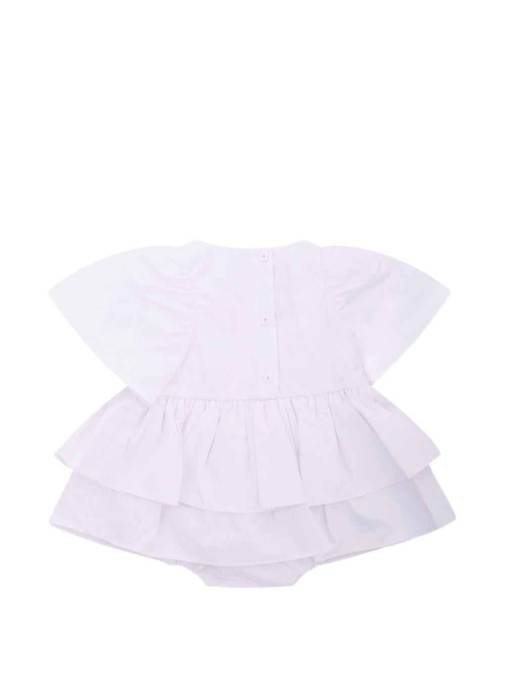 Abito per neonata Balmain Kids bianco con gonna a balze BYA011 P0562 100RS BALMAIN KIDS