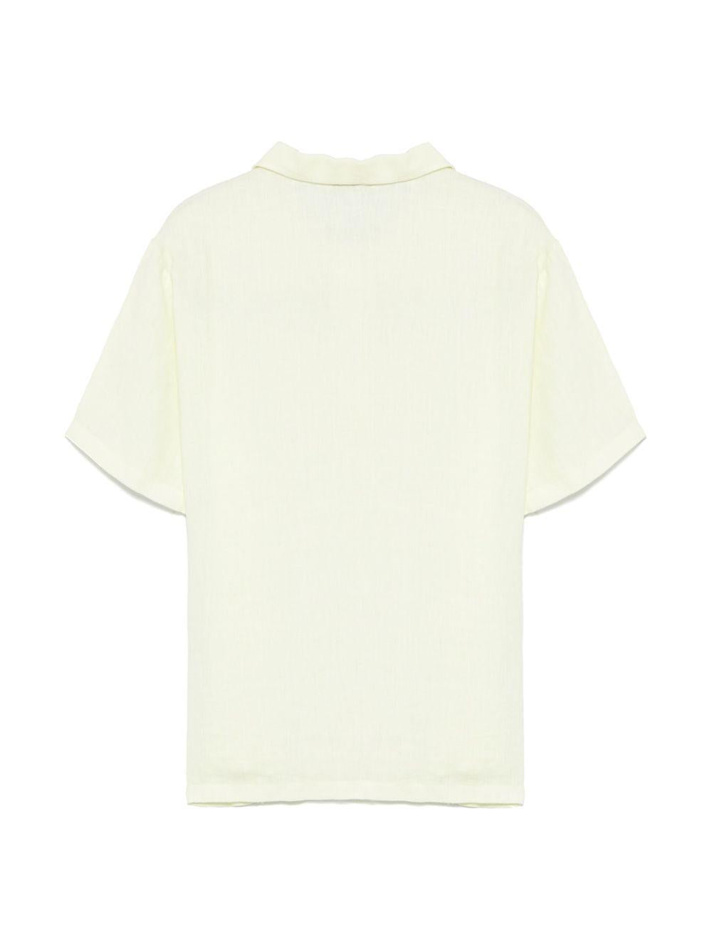 Polo leggera per bambino Il Gufo giallo lime in lino P25PC060L6006 515 IL GUFO