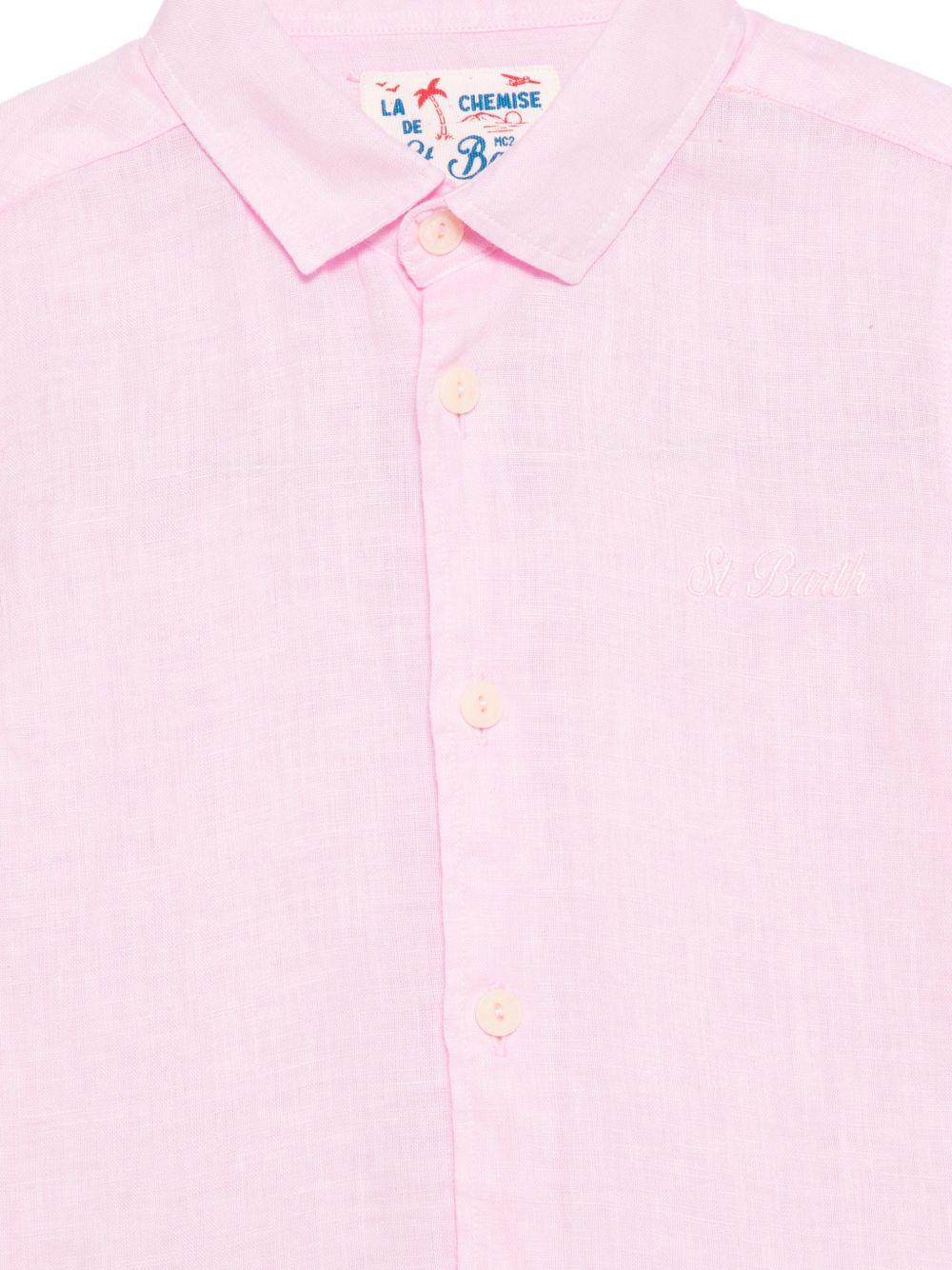 Camicia per bambino MC2 Saint Barth Kids rosa con colletto classico AGN0001 00142L MC2 ST. BARTH KIDS