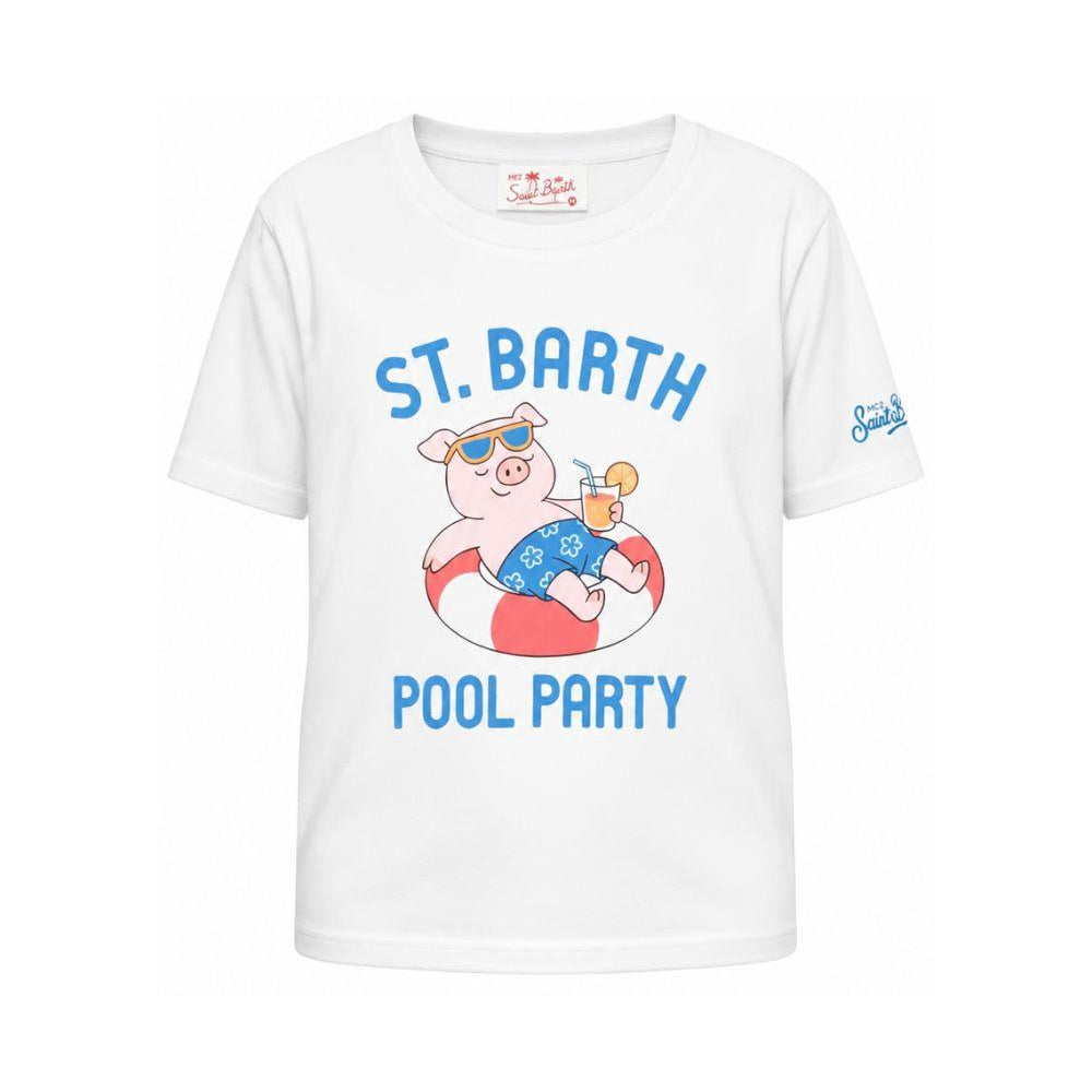 T-shirt per bambino MC2 Saint barth Kids bianca con stampa maialino DNV0001 01962L MC2 ST. BARTH KIDS